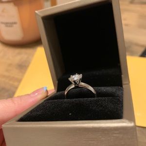 1 carat Moissanite Hearts & Arrows engagement ring